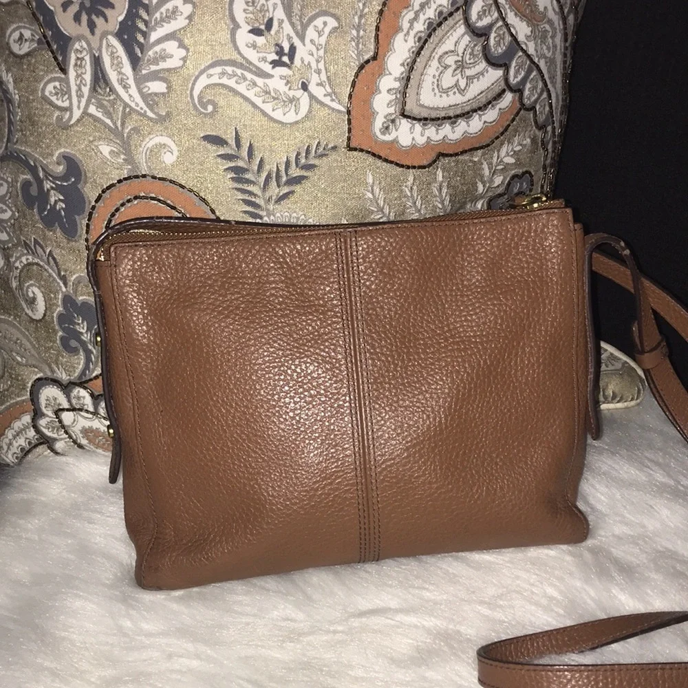 Fossil Brown Leather Crossbody Bag